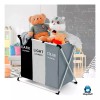 ShopMall Cesto De Ropa Sucia Plegable Hogar 3 Compartimentos