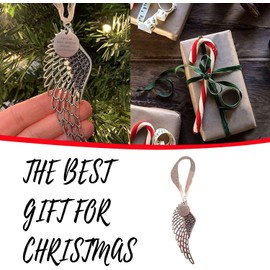 LYPER Angel Wing Memorial Ornament Christmas Hanging Ornament Christmas Tree Hanging Pendants with Ribbon for Christmas Party Personalize Memorial Ornaments (Sister)