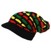 Itzu Rasta Oversized Knit Slouch Peak Beanie Cap Hat in