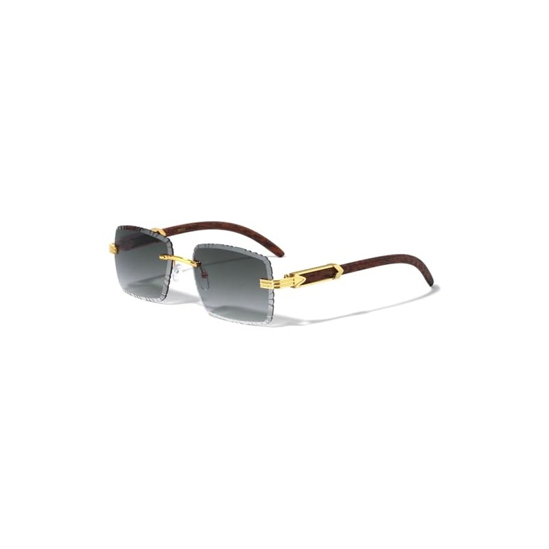 Dweebzilla Classic Aviator Metal & Faux Wood Buffs Dark Lens