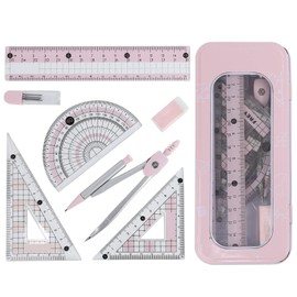 MHwan Maths Set, a Complete Learning Kit, Equipped with a Sturdy and Exquisite Shock-Proof Outer Box, Maths Sets for Secondary School That is Loved by Children is Durable and Not Easy to Break