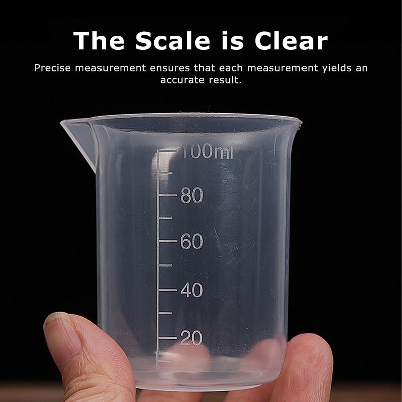 6 Pcs Small Measuring Cups, 50/100/150ml Transparent Measuring Jugs, Graduated