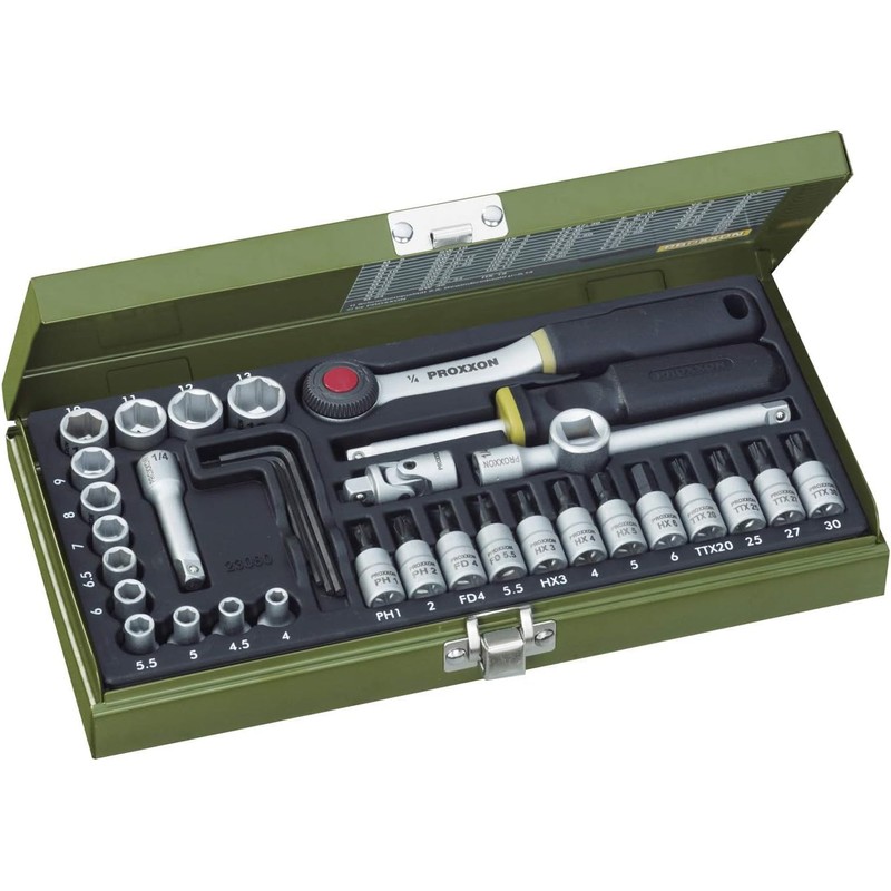 Proxxon (23080 36 Piece Socket Set with 1/4 inch Square