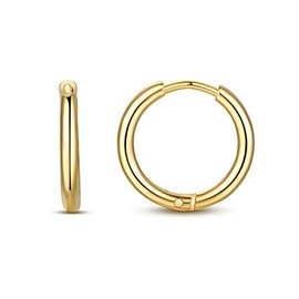 FOSIR 8mm/10mm/12mm Mens Womens 316L Surgical Steel Huggie Hoop Earrings Hypoallergenic Cartilage Helix Daith Lobes Hinged Sleeper Earrings