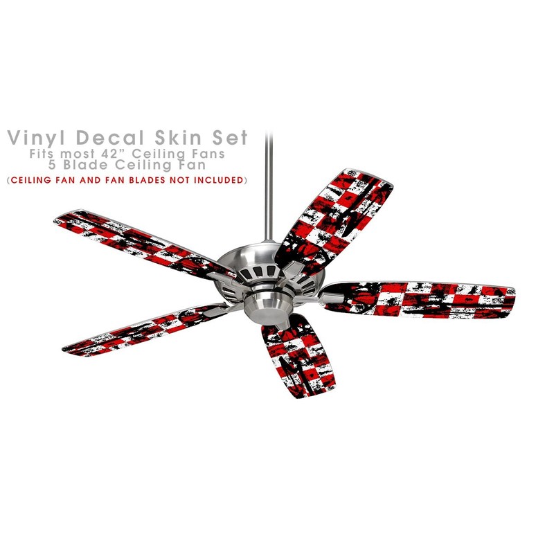 Checker Graffiti - Ceiling Fan Skin Kit fits most 42