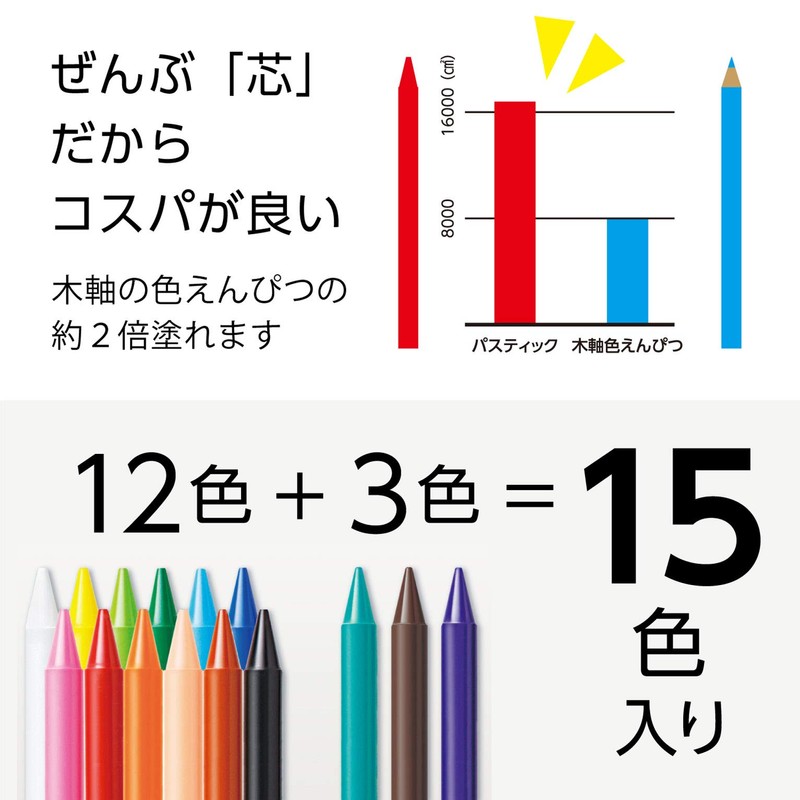 Pentel Color Pencil GC - T15R Elementary School Set of