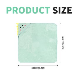 CarPlusStudio Baby Towel with Hood – 80x80cm Ultra-Soft Coral Fleece Baby Bath Towel, Cute Animal Design Hooded Towel for Newborn Boys & Girls, Absorbent & Cozy Baby Wrap for Bath Time & Swaddling