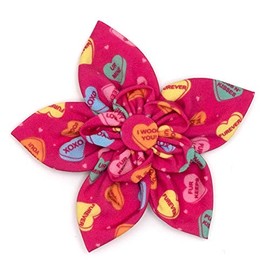 The Worthy Dog Puppy Love Flower for Dog Cats Pets Wedding Birthday Party Attachable Collar Decor Sliding Accessories - Small, Pink