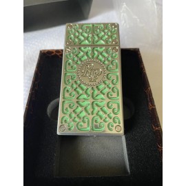 Rocky Patel Burn Double Jet Lighter - Light Green with Chrome Plates - New