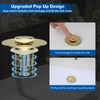 Hibbent 2 Pack Upgraded 3 in 1 Bathroom Sink Drain
