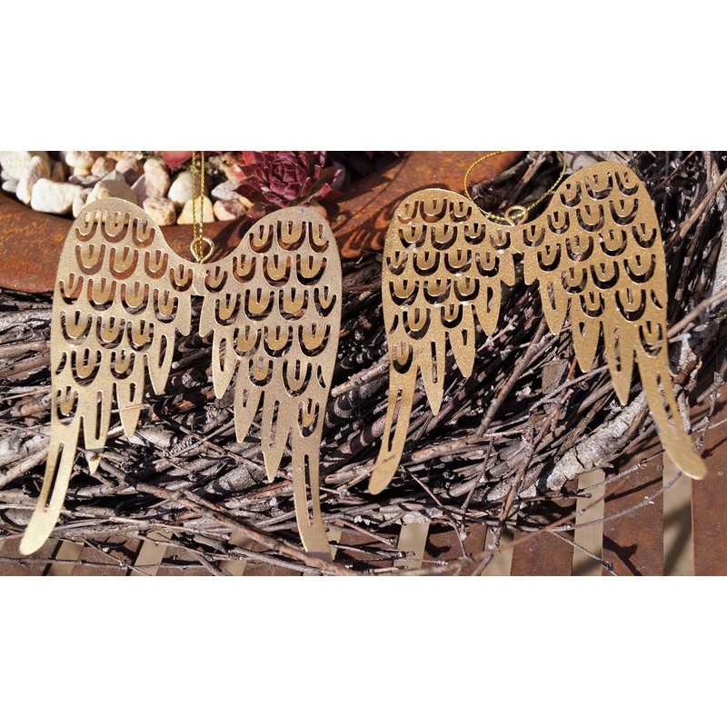 Rostalgie 2 Metal Angel Wings Gold Large for Hanging 11
