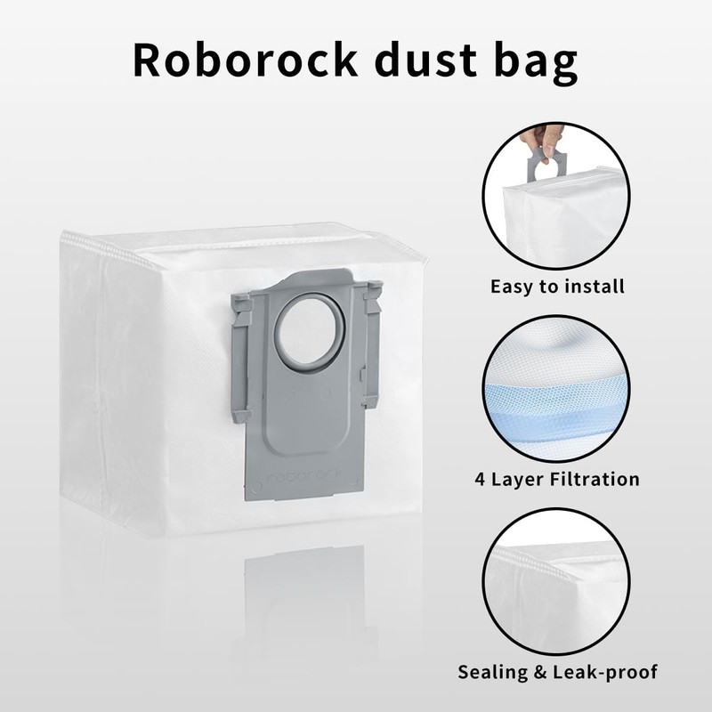 6Pack Original Vacuum Dust Bags for Roborock S8 Pro Ultra,S8+,S7