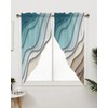 BEMIGO Swag Valances for Windows, Ombre Stripes Turquoise Brown Rod