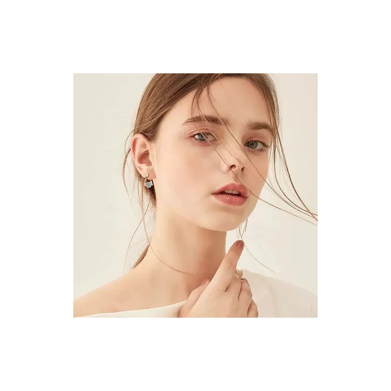 Aretes Finos de Moissanita – Plata 925 Chapada en Oro,