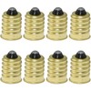 SQXBK Adaptador E14 a E12, 8 unidades, dorado, cobre, eficiente