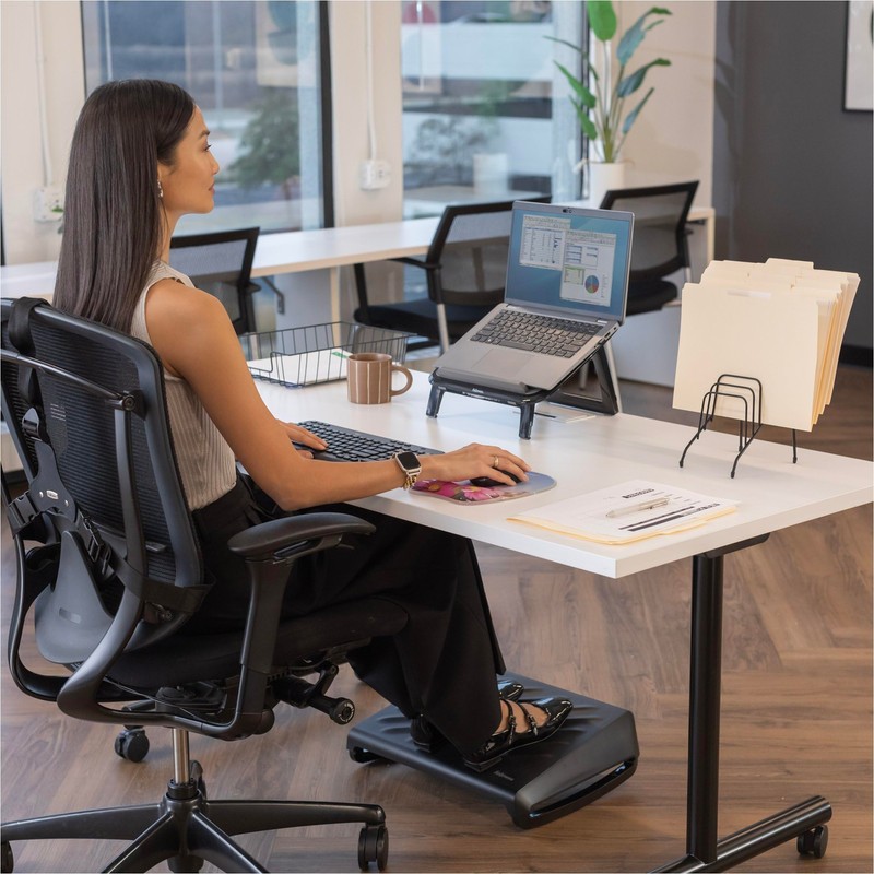 Fellowes Step File Junior Wire Organizer Rack, 6 Sections, Black