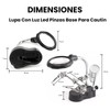 Lupa Con Luz Led Pinzas Base Para Cautín Reparar Electrónicos