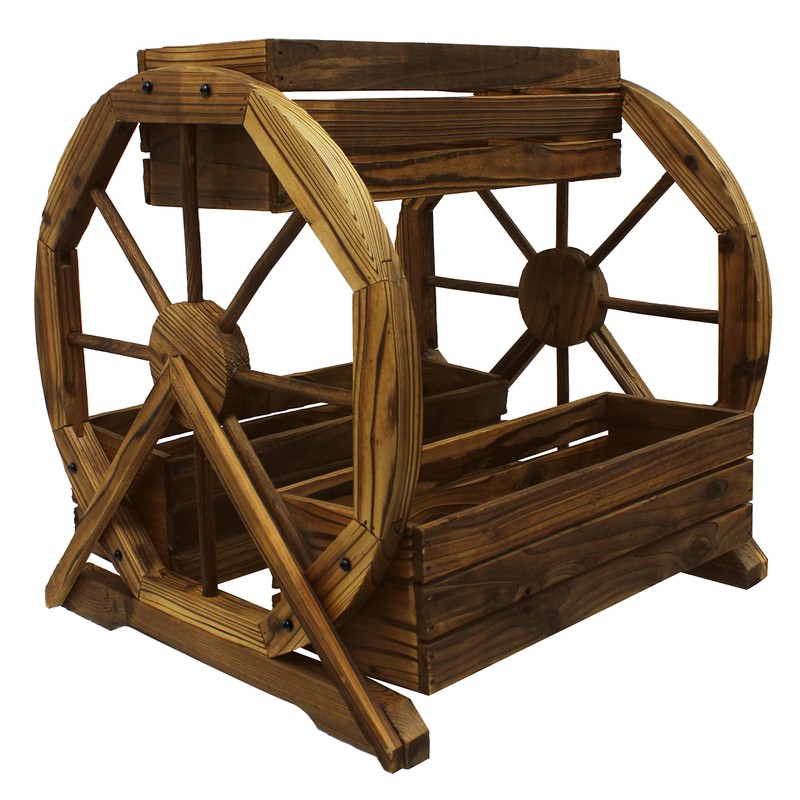 Leigh Country TX 93968 Wagon Wheel Outdoor Planter