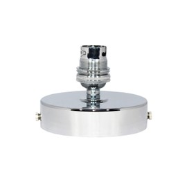 Chrome Ceiling Rose Light Pendant Fitting Flat Ceiling Pendant Light Fitting Modern B22 40W Lamp Holder (Chrome)