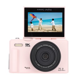 5K Cámara Digital WiFi con Pantalla Flip, 75MP Autococus de 18x Punto de Zoom Digital y Cámaras de Disparo con Luz LED para Adolescentes para Adultos Principio