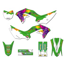 2020-2024 KLX 230 R THROWBACK Green Senge Graphics Complete Kit Compatible with Kawasaki
