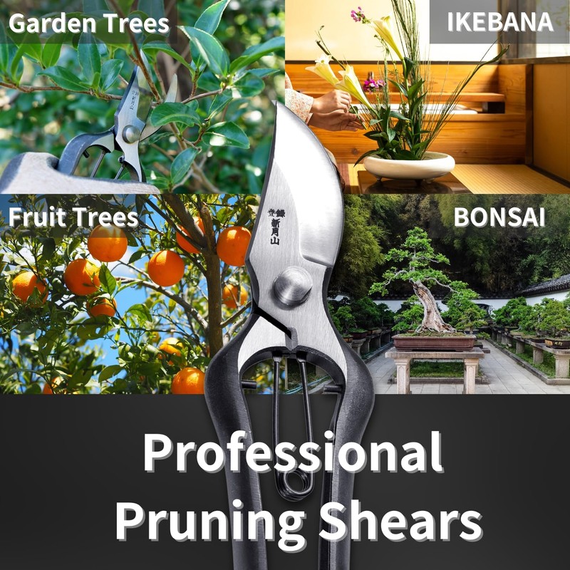 RANSHOU Japanese Pruning Shears for Gardening 9”, Professional Heavy Duty