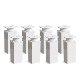 sossai® Designer furniture feet MFV1, height adjustable, square profile: 40 x 40 mm, colour: White