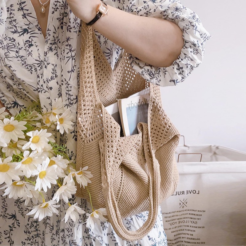 Mabecol Women's Beach Bag, Large Handbag, Women's Lightweight Shoulder Bag,