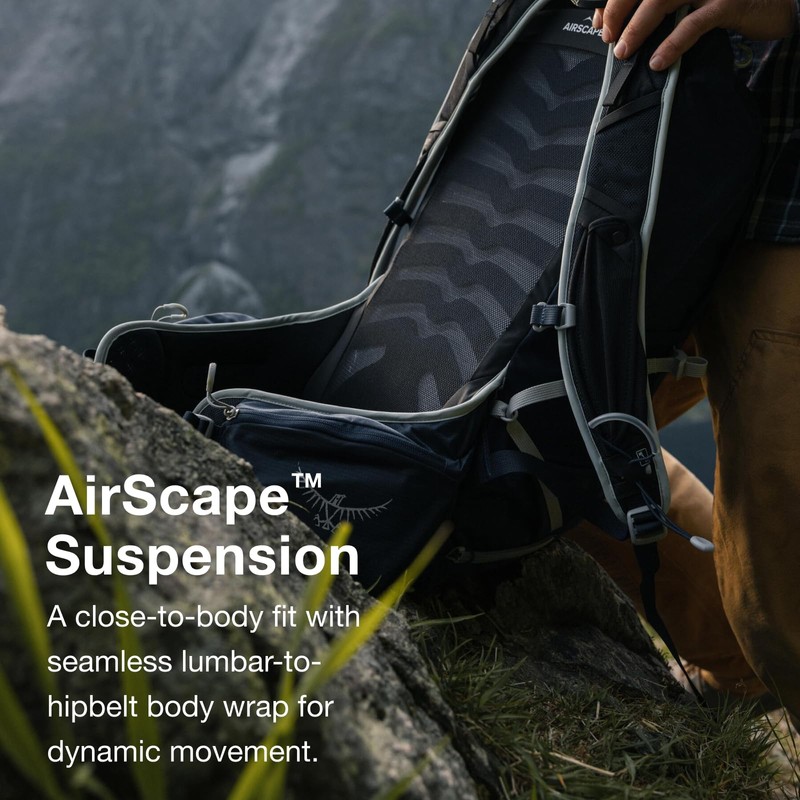 Osprey Talon 11L Men's Hiking Backpack with Hipbelt, Ceramic Blue,