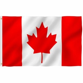 3x5 Feet Canadian Flag - Vivid Color and UV Fade Resistant - Canvas Header