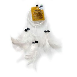 VIE Naturals Dream Catcher, 6cm Ring with Bead, White