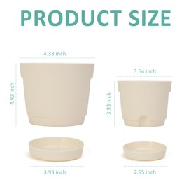 Self Watering Plant Pot for Indoor Plants,Succulent Orchid Pots with Holes,with Drainage Holes,for Orchids, Roses, Succulents,Home Decoration(6PCS)