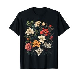 Vintage Botanical Gardenia Flower Girl Cute Floral Plant Mom T-Shirt
