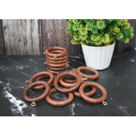 BLUE DUTCH ARTS Premium Rosewood Curtain Rings Set - 24 pcs Size 2.5 inches (6.4 cm) | Luxurious, Durable, and Perfect for Elegant Home Decor, Large