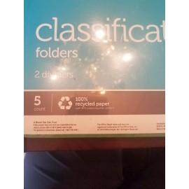 Office Depot Brand Legal Size 2-Divider Light Green Classification Folders, 5-Pk