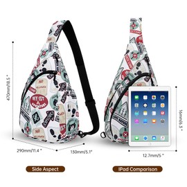 HUA ANGEL Chest Bag Crossbody Bag Women's Stylish Wide Strap Lightweight Backpack Women's Waterproof Small Shoulder Bag for Boys Girls Outdoor Travel Sporty Work Running, Arrow