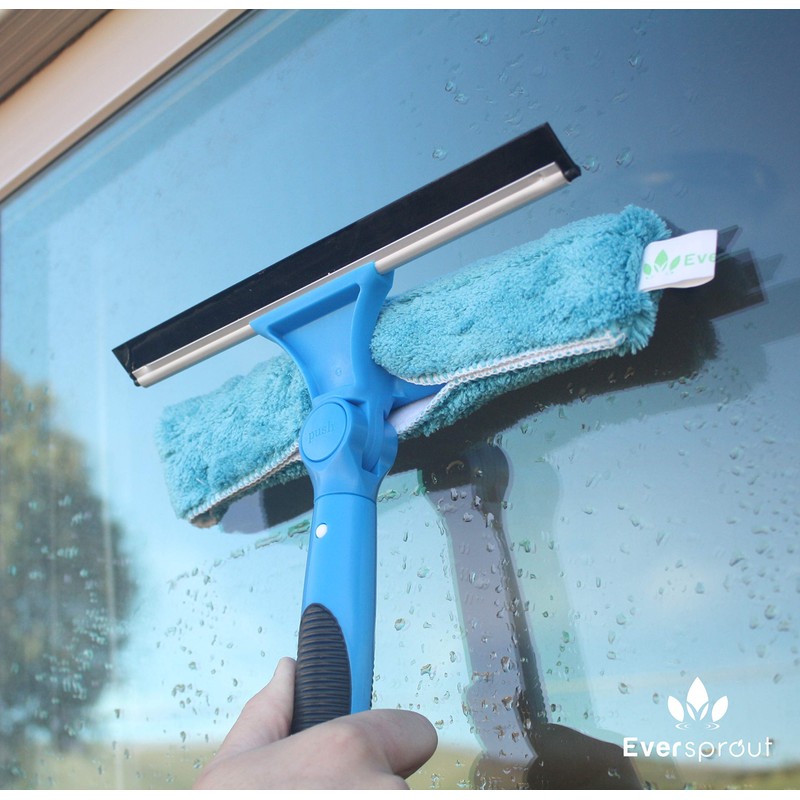 EVERSPROUT Swivel Squeegee & Microfiber Glass Window Scrubber, Light-Weight Window