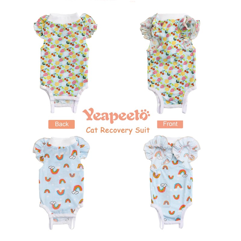 Yeapeeto Cat Recovery Suit 2 Packs After Surgery Bodysuit for
