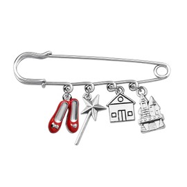 UJIMS Ruby Red Slippers Brooch Pin - Wizard Themed Gift (RubyRedSlippers Brooch)