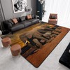 9CH African Elephant Sunset Area Rug, Non-Slip African Rugs for