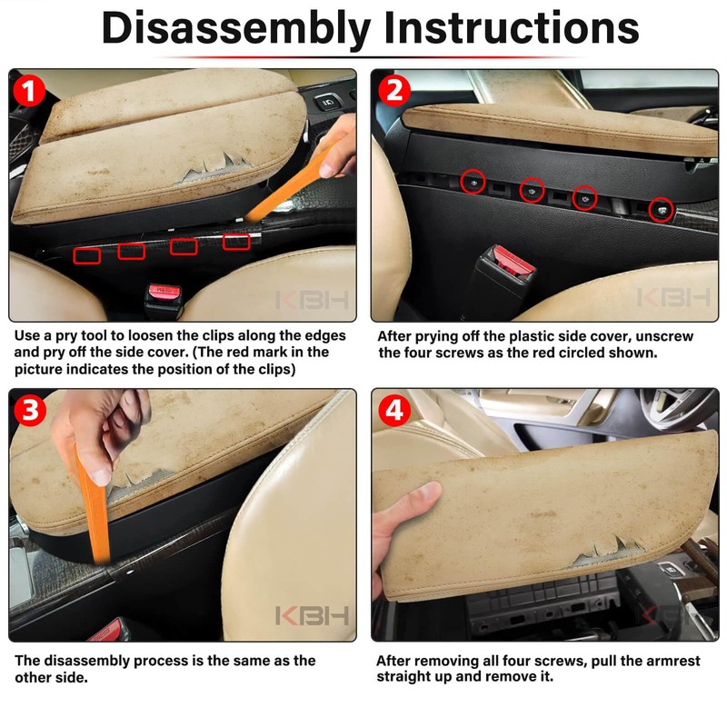 KBH Car Center Console Cover Replacement for Acura MDX 2007