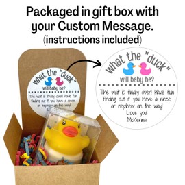 Rubber Duck Gender Reveal Fizzes by mail | Pregnancy Announcement | Gift Box includes Customized Message | for Out Of Town Family and Friends (What the Duck?)