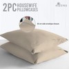 Pizuna Pure Combed Cotton Housewife Pillowcases 2 Pack Simply Taupe