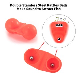 Alwonder 20 Pack Fishing Double Rattle Beads, Catfish Rig Fishing Attractants Portable Plastic Fishing Beads Fishing Bells Accessory for Catfish Striper Bass Pompano, Green