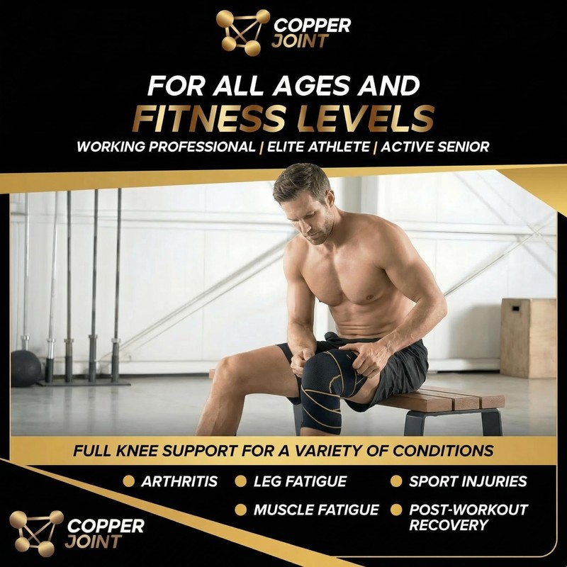 CopperJoint Pull On Knee Brace Women & Men Workout -