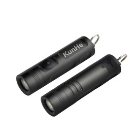 KunHe 2 Pack Black Rechargeable Keychain Flashlights