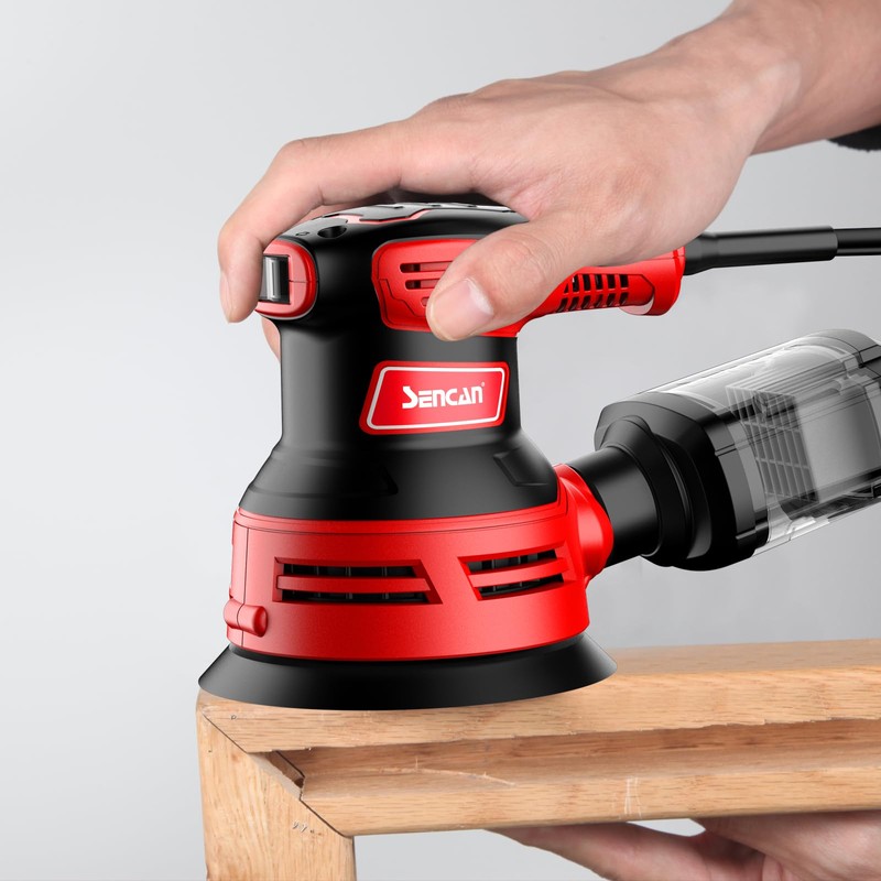 SENCAN 280W Random Orbit Sander, 6 Variable Speed 5-Inch,4000-12000 RPM