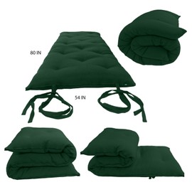 Danfuton Full Floor Rolling Futon Mattresses, Cotton Shikifuton Mats 3x54x80 Hunter