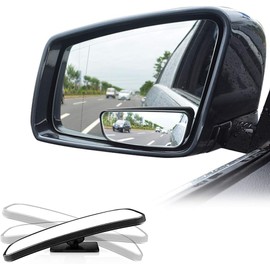 LIBERRWAY Espejo de punto ciego para coches, espejo lateral de coche, espejo ciego, espejo de punto ciego, espejo de gran angular, espejo retrovisor convexo, diseño de palo ajustable