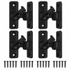 4-Piece Door Latch Set with Screws – 90-Degree Sliding Hook